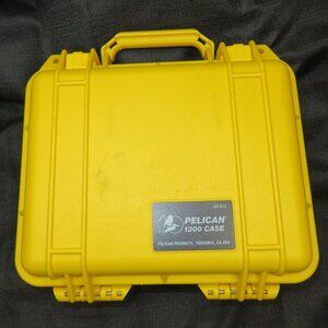 PELICAN 1200 Plastic Hard Case Yellow Genuine Made in USA Waterproof Used Empty